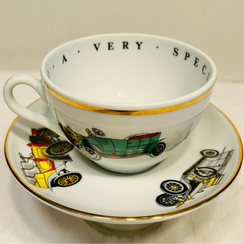 Princess House Vintage Car Teacup And Saucer Vista Alegre Portugal 1980’s